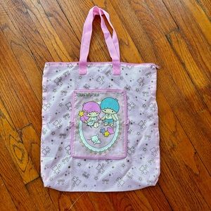 Vintage Little Twin Stars Sanrio zipper tote bag RARE